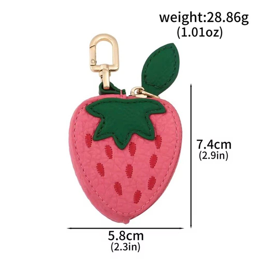 Pink Strawberry Keychain Accessory - Picture 6 of 7